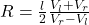 R =\frac{l}{2} \frac{V_l + V_r}{V_r - V_l}